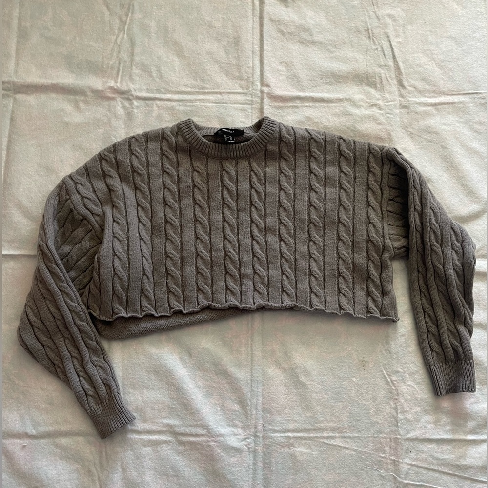 Forever 21 grey crop sweater size 2X
